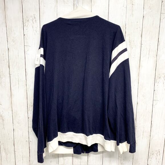 Vtg Russell Athletic Jacket Women Size Large Long Sleeve Collared Full Zip Navy - Picture 3 of 5